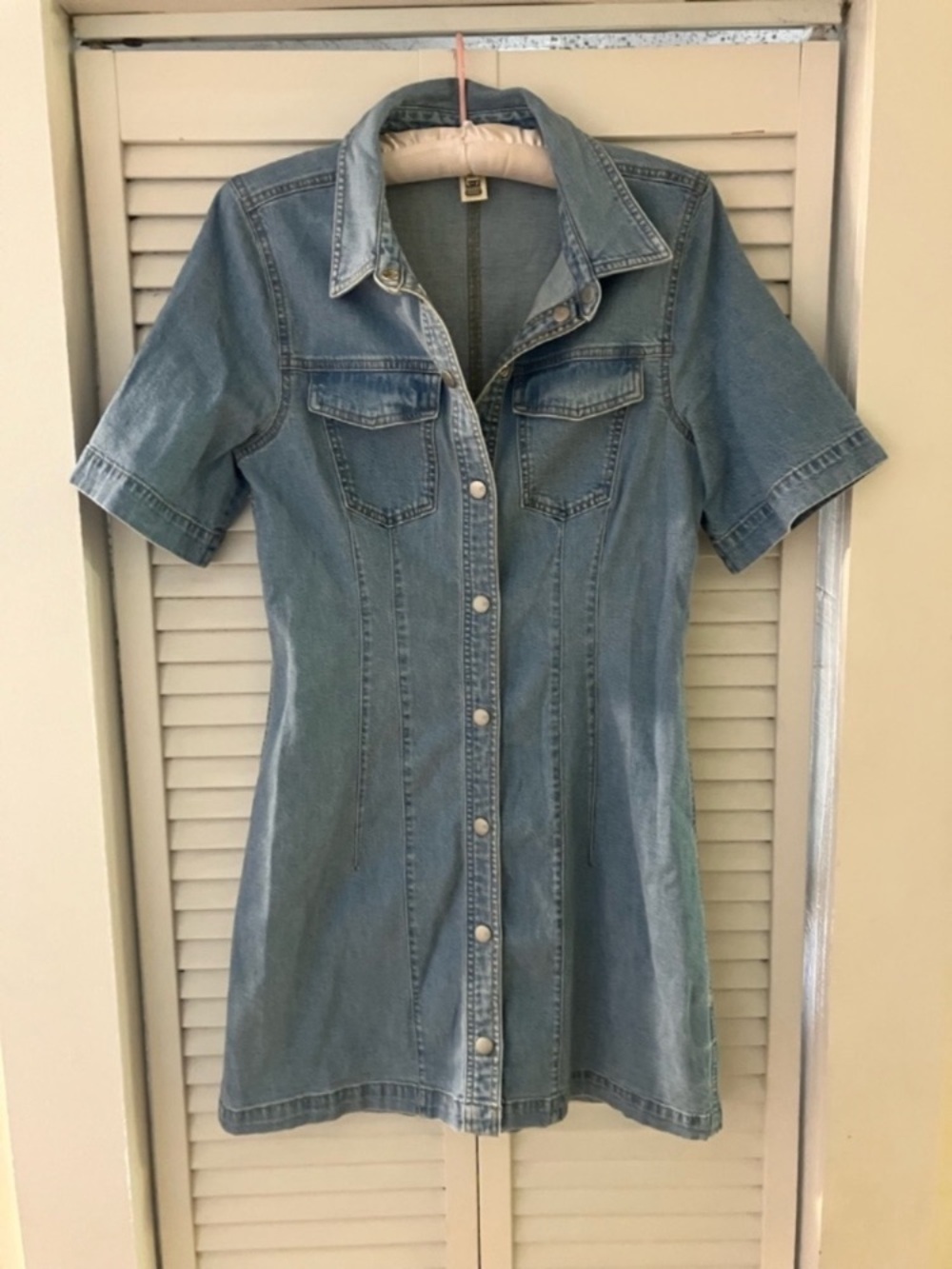 Madewell Chambray Denim Snap Front Dress Size 2